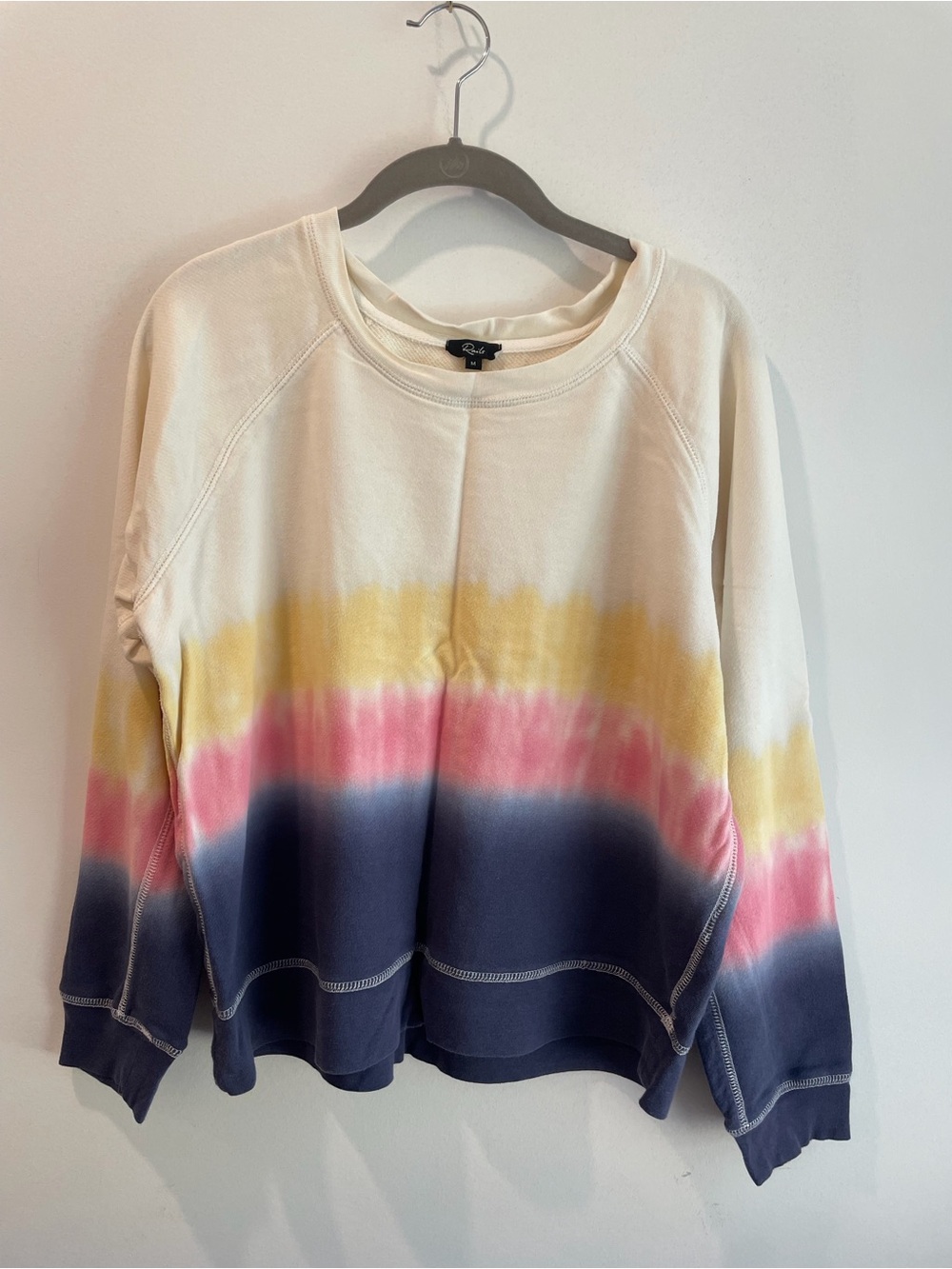 Rails Cream Tie-Dye Crewneck Sweatshirt - Yellow, Pink, Navy